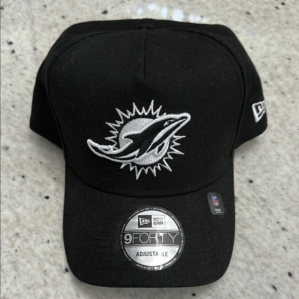 New Era Black 9FORTY Cap with Dolphin Emblem